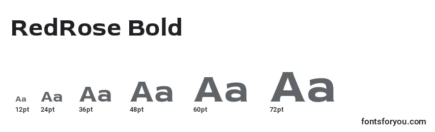 Größen der Schriftart RedRose Bold