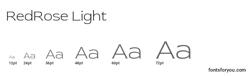 RedRose Light Font Sizes