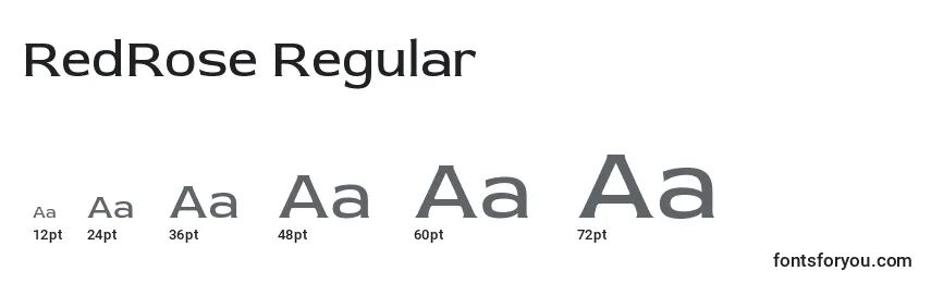 Размеры шрифта RedRose Regular