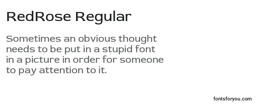 Review of the RedRose Regular Font