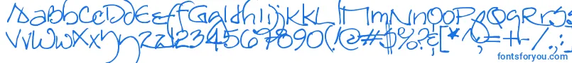 フォントRedstar – 白い背景に青い文字