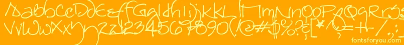 Redstar Font – Yellow Fonts on Orange Background