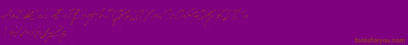 RedstockScript DEMO Font – Brown Fonts on Purple Background