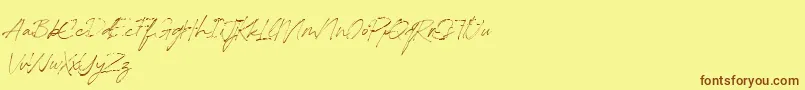 RedstockScript DEMO Font – Brown Fonts on Yellow Background