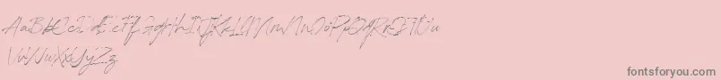 RedstockScript DEMO Font – Gray Fonts on Pink Background