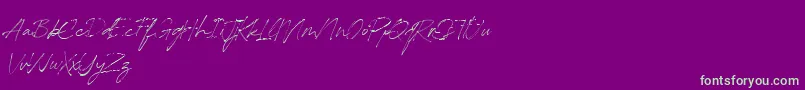 Police RedstockScript DEMO – polices vertes sur fond violet