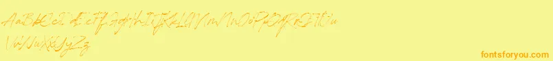 Police RedstockScript DEMO – polices orange sur fond jaune