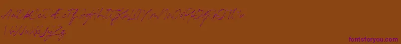 RedstockScript DEMO Font – Purple Fonts on Brown Background