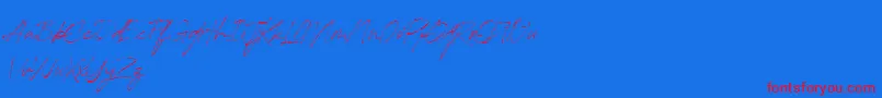 RedstockScript DEMO Font – Red Fonts on Blue Background