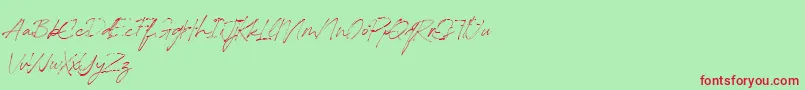 RedstockScript DEMO Font – Red Fonts on Green Background
