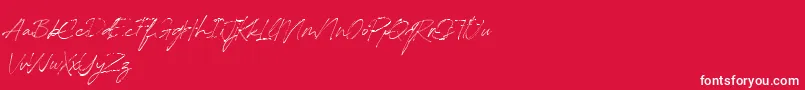 Czcionka RedstockScript DEMO – białe czcionki na czerwonym tle