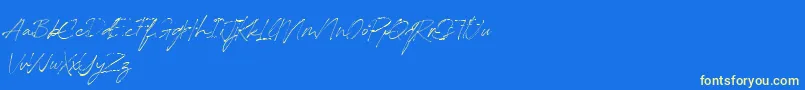 フォントRedstockScript DEMO – 黄色の文字、青い背景