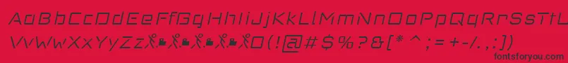 フォントRedThinker Light Italic – 赤い背景に黒い文字