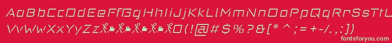 フォントRedThinker Light Italic – 赤い背景に緑の文字