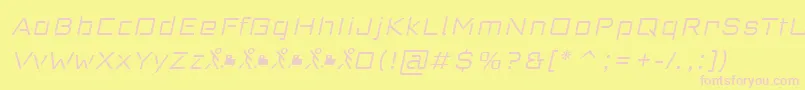 Шрифт RedThinker Light Italic – розовые шрифты на жёлтом фоне