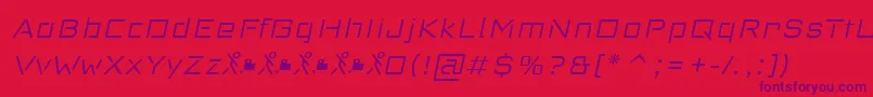 RedThinker Light Italic-fontti – violetit fontit punaisella taustalla