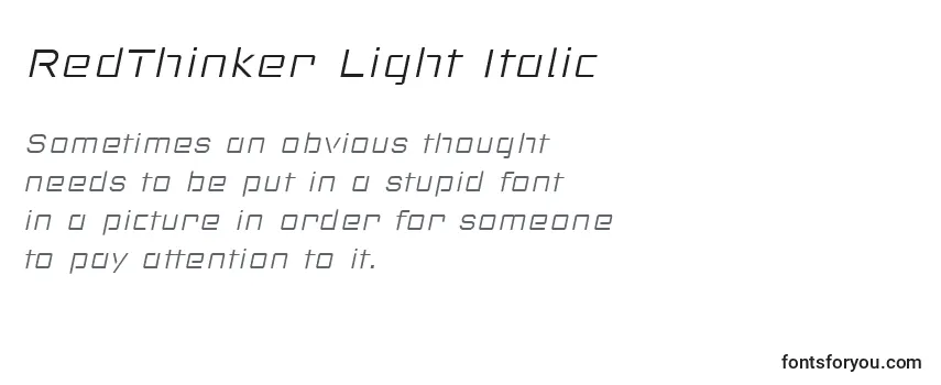 Schriftart RedThinker Light Italic