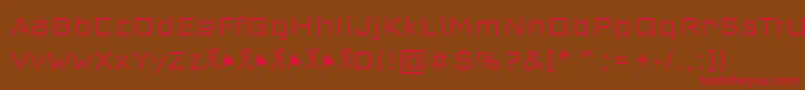 フォントRedThinker Light – 赤い文字が茶色の背景にあります。