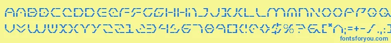 フォントZetasentry – 青い文字が黄色の背景にあります。