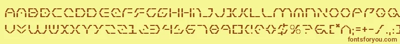 フォントZetasentry – 茶色の文字が黄色の背景にあります。