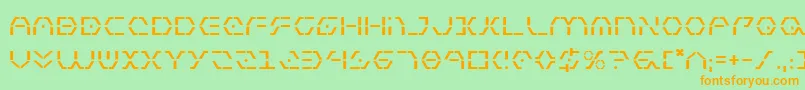 フォントZetasentry – オレンジの文字が緑の背景にあります。