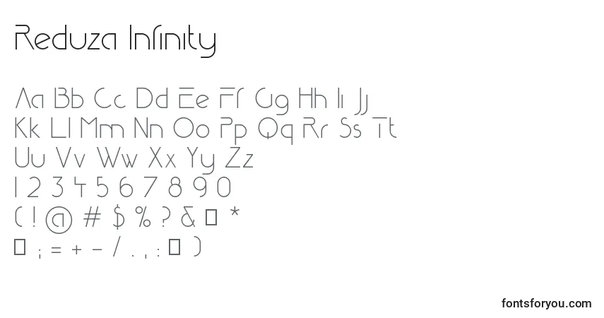 Schriftart Reduza Infinity – Alphabet, Zahlen, spezielle Symbole