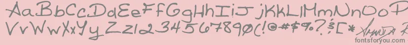 Reed s Writing-Schriftart – Graue Schriften auf rosa Hintergrund