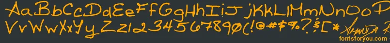 More about Reed s Writing Font Reed s Writing Font – Orange Fonts on Black Background
