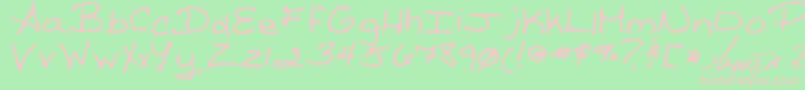 Reed s Writing Font – Pink Fonts on Green Background