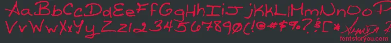 Reed s Writing Font – Red Fonts on Black Background