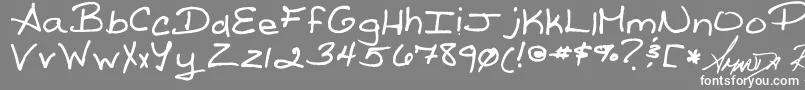 Reed s Writing Font – White Fonts on Gray Background