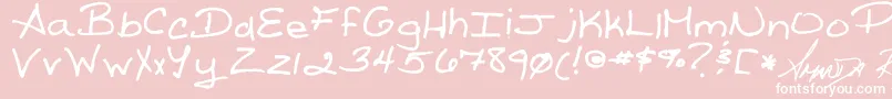 Reed s Writing-Schriftart – Weiße Schriften auf rosa Hintergrund