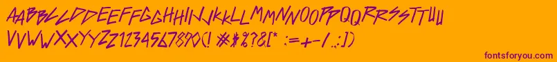 フォントReFf dEvIl  – オレンジの背景に紫のフォント