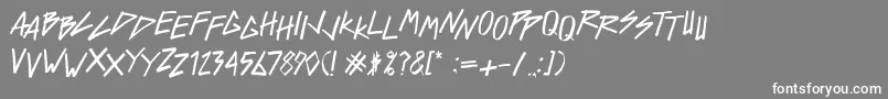 フォントReFf dEvIl  – 灰色の背景に白い文字