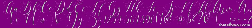 Refillia Regular   Font – Green Fonts on Purple Background