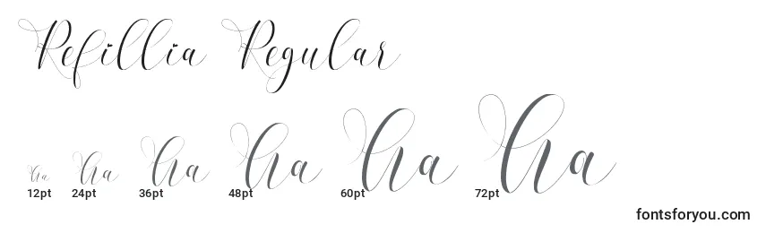 Refillia Regular   Font Sizes