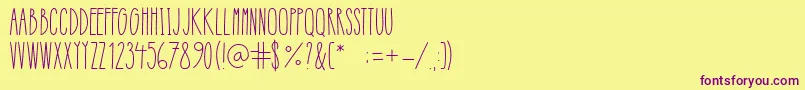 Refresh Regular Font – Purple Fonts on Yellow Background