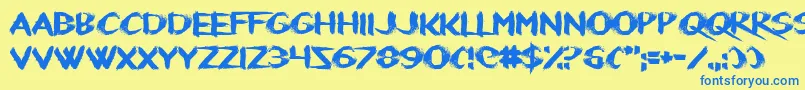 フォントRefresher – 青い文字が黄色の背景にあります。