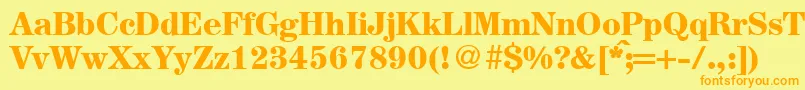 A850RomanBold Font – Orange Fonts on Yellow Background