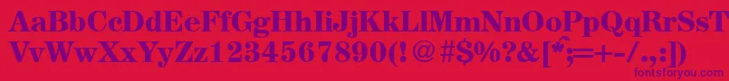 A850RomanBold Font – Purple Fonts on Red Background