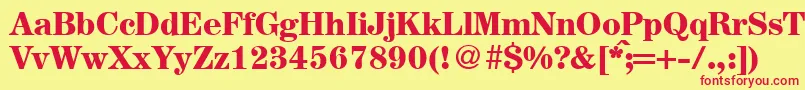 A850RomanBold Font – Red Fonts on Yellow Background