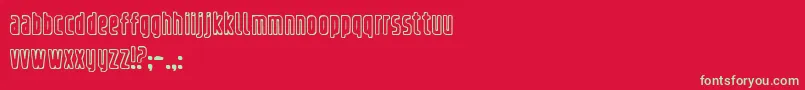 refrigerator outline-Schriftart – Grüne Schriften auf rotem Hintergrund