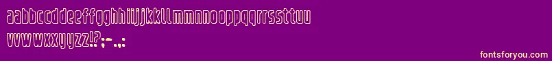 フォントrefrigerator outline – 紫の背景に黄色のフォント