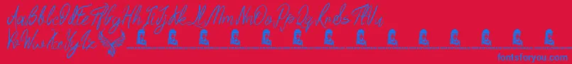 Regal Eagle-fontti – siniset fontit punaisella taustalla