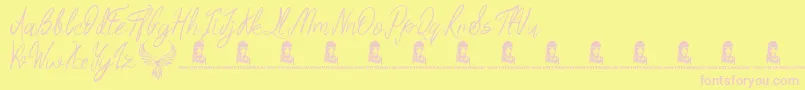 Regal Eagle-Schriftart – Rosa Schriften auf gelbem Hintergrund