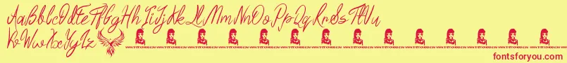 Regal Eagle Font – Red Fonts on Yellow Background