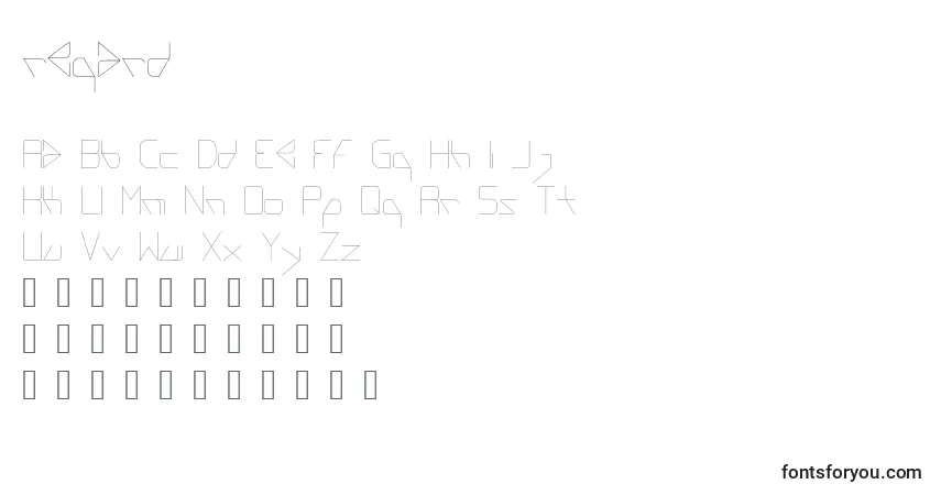 Шрифт Regard – алфавит, цифры, специальные символы