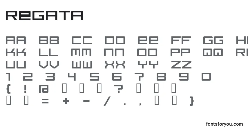 A fonte REGATA   (138416) – alfabeto, números, caracteres especiais