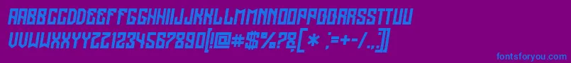 フォントRegensburg Italic – 紫色の背景に青い文字