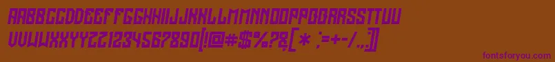 Regensburg Italic Font – Purple Fonts on Brown Background